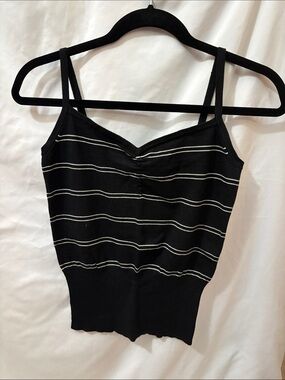 Mossimo Supply Co. Black Cami with White Stripes